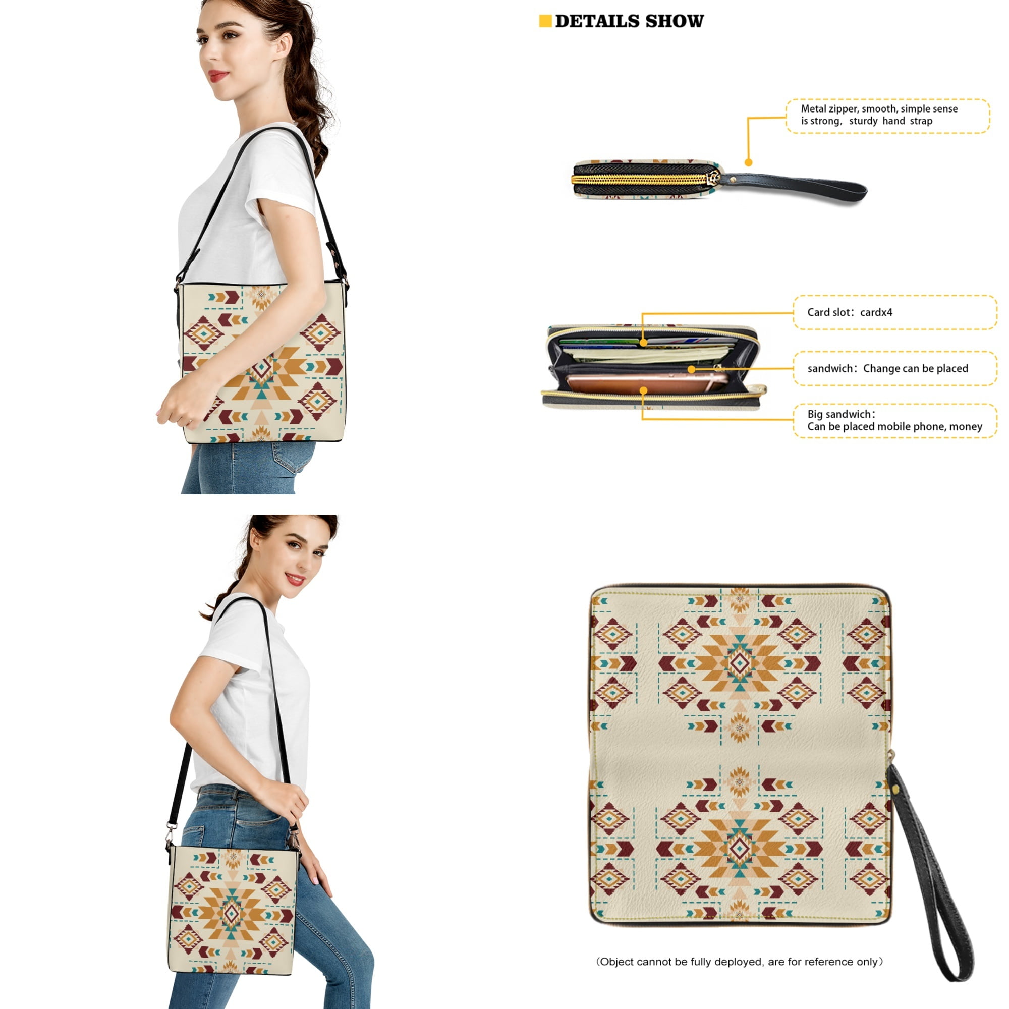 ZUXONGSY Aztec Tribe Print Leather Crossbody Hobo Purses for Women Lightweight Shoulder Handbags with 2 Straps Large Bucket Tote Satchel Bag for Daily Use Shopping