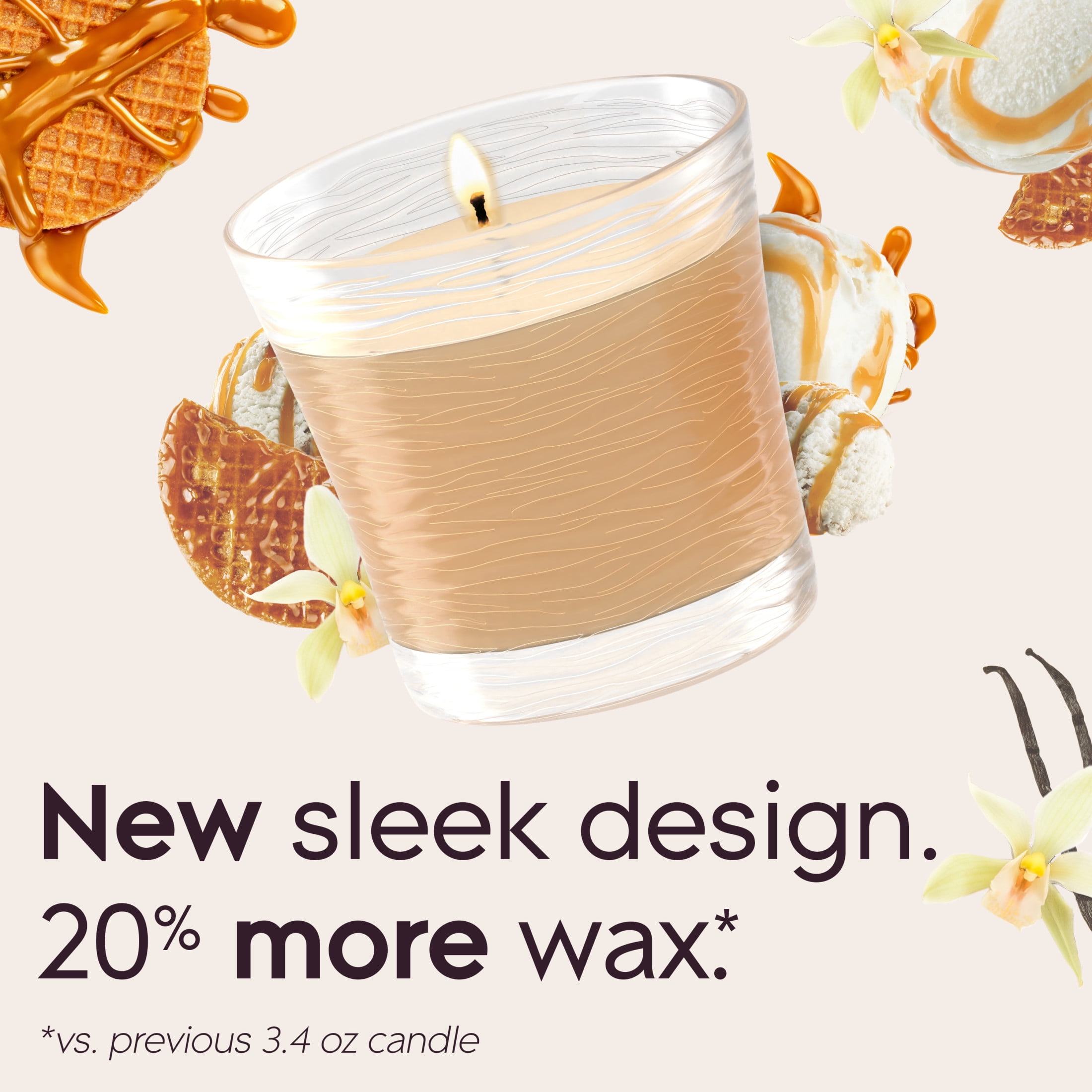 Glade Single Wick Candle, Vanilla Caramel Twist, 8.16 oz, 2 Count