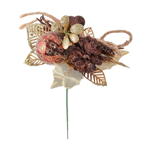 Kojanyu Christmas Floral Pick Decoration, Bauble Foliage Sprig Pick for Tree Wreath Vase Indoor Festive Home Decor.