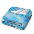 thumbnail image 6 of Mosaic Blue Watercolor Pattern Throw Blanket,Super Soft Anti-Pilling Flannel Bed Blankets, 40"x30", 6 of 8