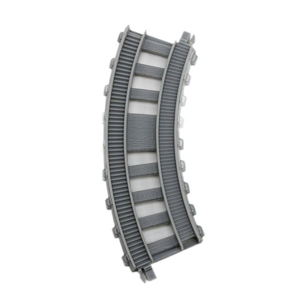Modelo de vía de tren, conexión de riel, juguetes Montessori, conector de vía de tren para juego de ferrocarril, suministros de ferrocarril eléctrico Riel curvo
