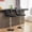 Black, variant on CONCETTA Bar Stools - Set of 2 Adjustable Swivel PU Leather Counter Seats, Black