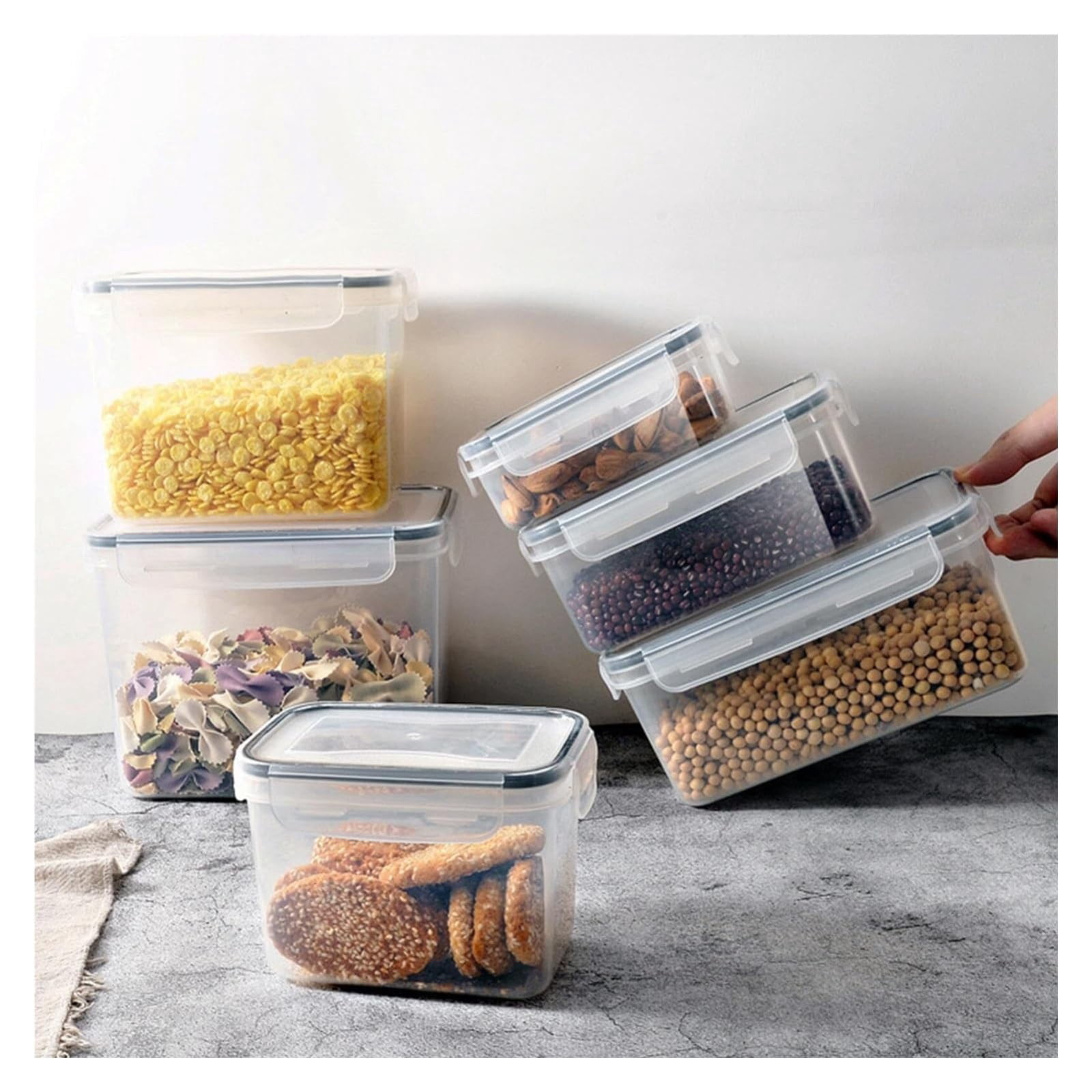 MOPOOR Airtight Food Storage Containers with Lids,Plastic Cereal Storage Containers, Kitchen & Pantry Organizers and Storage for Sugar, Flour, Baking Supplies