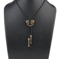 thumbnail image 1 of Corbata de Bolo Sonducket con cabeza de calavera y esqueleto Cobre Antiguo, 1 of 6