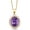 Amethyst, February, variant on 18K Yellow Gold Plated Silver Pendant with Chain Oval Red Created Ruby and Moissanite (4.32 Cttw)
