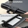 thumbnail image 6 of Keyboard Tray Under Desk, Slide Out Computer Keyboard & Mouse Tray with C Clamp-on Mount Easy to Install,24" W（Including Clamps） X 12"D Small Size,Black, 6 of 8