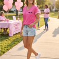 thumbnail image 6 of JULMCOMO Breast Cancer Awareness Shirts for Women I WON Pink Ribbon American Flag Gingham Cuff V Neck Graphic Tees Breast Cancer Loose Casual T Shirts Pink XL, 6 of 7