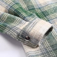 thumbnail image 5 of Chaqueta camisera pesada a cuadros con botones de manga larga informal para mujer, 5 of 5