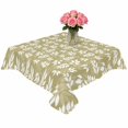 thumbnail image 2 of Yellow White Leaves Table Cloth Waterproof Tablecloths, Spring Pastoral Rustic Botanical Tablecloth Dining Table Cover for Kitchen Party Tabletop Outdoor, Square Tablecloth 54x54 Inch, 2 of 9