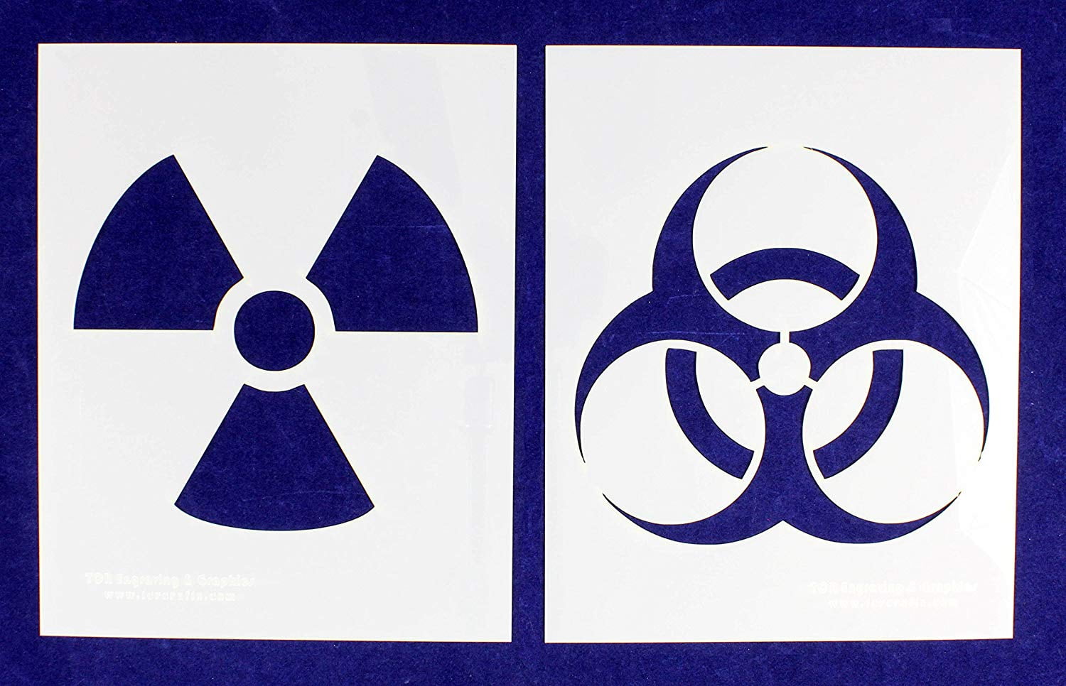 Bio-Hazard-Radiation 2 Piece Stencil Set 14 Mil 14" X 17.5" Painting