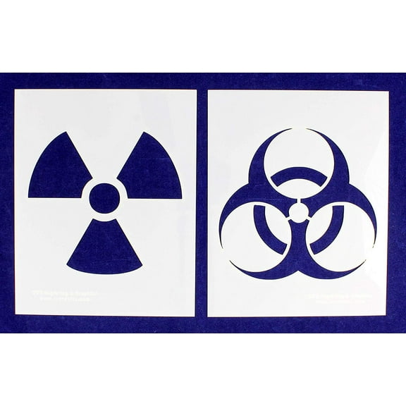 Radiation/Bio Hazard -2 Piece Stencil Set 14 Mil 8" X 10" Painting /Crafts/ Templates