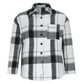 thumbnail image 3 of Womens Plus Size Shacket Jacket Flannel Plaid Long Sleeve Button Down Shirts Casual Fall Blouses Tops, 3 of 6
