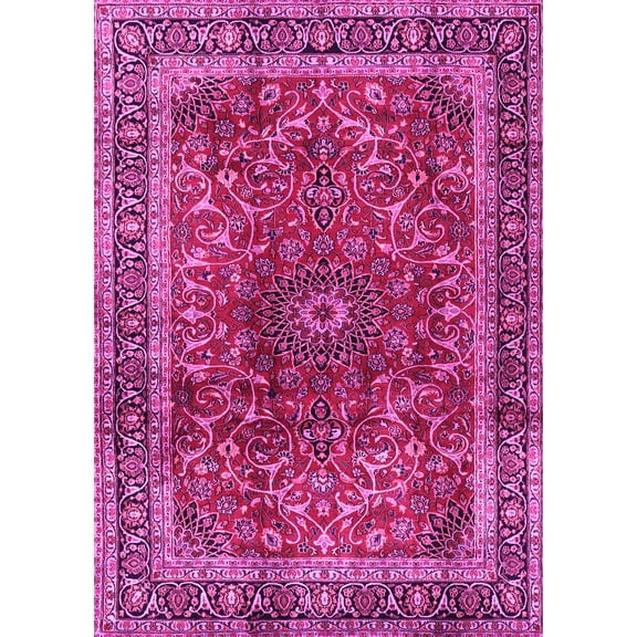 Ahgly Company Indoor Rectangle Persian Pink Traditional Area Rugs, 5' x 7'