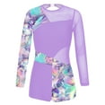 thumbnail image 7 of Aislor Kids Girls Gymnastic Dance Leotard One Piece Dancewear Long Sleeve Jumpsuit 4-14 Lavender 14, 7 of 7