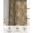 thumbnail image 6 of Sage Green Boho Sheer Curtains 39 Inch Length 2 Panels Set for Living Room/Bedroom, Vintage Ethnic Tribe Abstract Art Floral Kitchen Curtains Grommet Semi-Sheer Curtains Window Treatments 27.5"x39"x2, 6 of 7