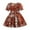 Coffee, variant on PINQI Fashion Baby Girls Dresses Girls Children Puff Sleeve Flower Print Ruffle Party Dress Princess Dress Girl Birthday Girls Birthday Dress