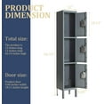 thumbnail image 4 of SOLAURA Metal Storage Lockers with 3 Doors Large Steel Cabinet for Gym, Garage, Office - Gray, 4 of 7