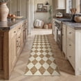 thumbnail image 3 of BERTHMEER 2'x10' Runner Rugs for Hallway Bathroom Bedroom Entryway Kitchen Non Slip Geometric Modern Rhombus Checkered Contemporary Washable Indoor Runner Rugs, Brown, 3 of 5