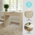 thumbnail image 3 of Martha Stewart Home Office Modular Single-Drawer Desk with 2 Tier Shelf in Light Natural with Brushed Gold Hardware, 3 of 10