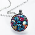thumbnail image 2 of Graffiti Elegant Circular Glass Pendant Necklace - Stylish Necklaces for Women, 2 of 5