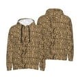 thumbnail image 6 of Bingfone Leopard Print Brown Men's Drawstring Hoodie Long Sleeve Pocket Sweatshirts-4X-Large, 6 of 6