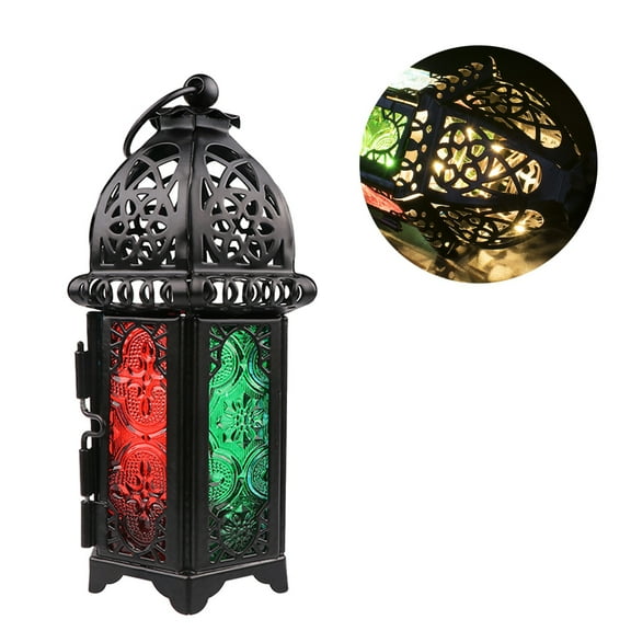 Masteelf Vintage Iron Candle Lanterns, Decorative Candle Holders for Home Decor, Weddings, Parties, Christmas, Black Finish