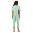 thumbnail image 2 of Women's Beauty Sleep Social Cozy Jersey Notch Pajama Top & Cropped Pajama Pants Set Color: Orange Squeeze Size: SMALL, 2 of 5