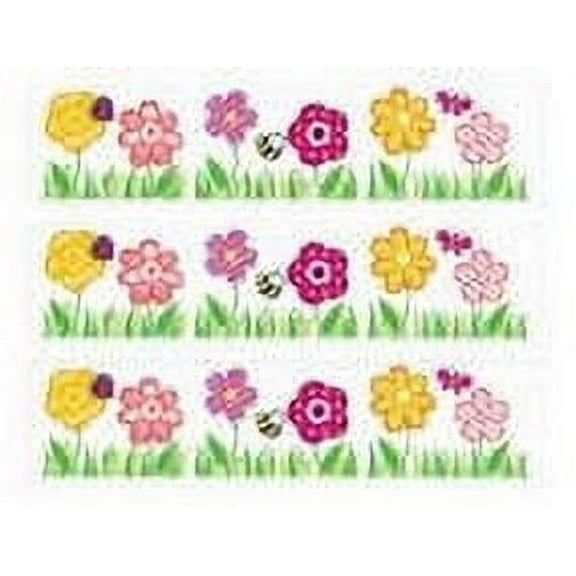 Garden Flowers Edible Photo Image Cake Border Decoration