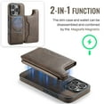 thumbnail image 4 of For iPhone 16 Pro Max PU Leather Wallet Phone Case,Compatible with Mag-Safe,Magnetic Detachable Card Holder,Back Flip Kickstand,2-in-1 Heavy Duty Shockproof RFID Blocking Phone Case,Coffee, 4 of 10