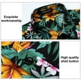 thumbnail image 4 of Mens Hawaiian Floral Shirts Beach Short Sleeve Shirt Casual Button Down Shirt Summer Black Golden S, 4 of 7