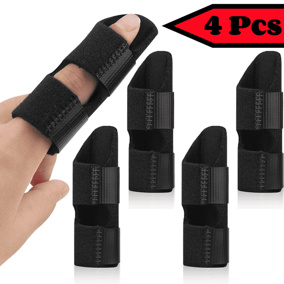 LQQBOX Finger Splint, 4 Pcs Finger Brace Support Stabilizer for Index, Middle, Ring Fingers Straightening Arthritis Knuckle Immobilization