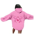 thumbnail image 3 of Hoodies for women Drawstring Long Sleeve Pink Ribbon Graphic Breast Cancer Awareness Hooded Sweatshirts with Pockets Casual Pullover Tops, 3 of 8