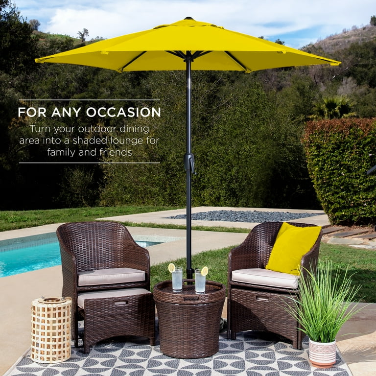 7.5 yellow patio umbrella Best Choice Products 7.5ft Heavy-Duty Outdoor Market Patio Umbrella w/ Push Button Tilt, Easy Crank