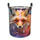 thumbnail image 1 of Fotbe Color Splash Fox Portrait Cesto de Ropa con Asas, Cesto Impermeable de Gran Capacidad, Bolsa de Lavado para Dormitorio, Cesto de Ropa con Ruedas y Asas-Medium, 1 of 6