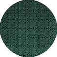 thumbnail image 1 of Ahgly Company Indoor Round Abstract Turquoise Blue Modern Area Rugs, 8' Round, 1 of 4