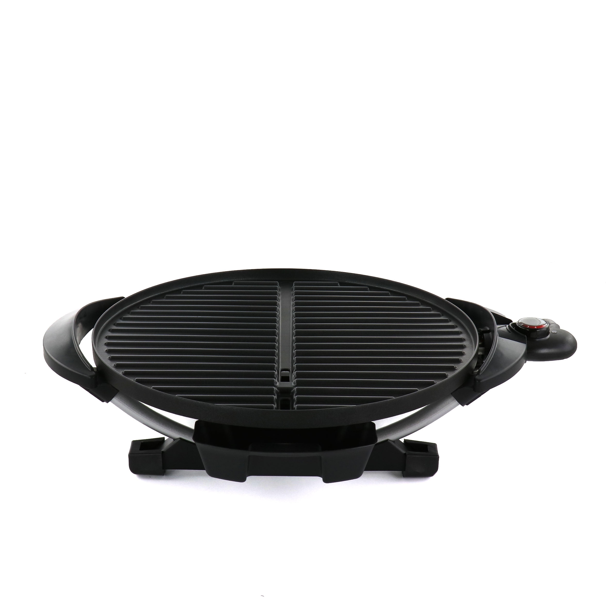 George Foreman Indoor/Outdoor Electric Grill, 15-Serving, black &  GFA0240RDCG Round Grill Cover, Gray