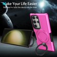 thumbnail image 4 of Decase Magnetic Stand Phone Case for Samsung Galaxy S25 Ultra,Hard PC+Soft TPU+Fulcrum Bracket Phone Case,Shockproof Anti-Drop Protective Cover,Military Cases Bult-in Hidden Bracket,Pink, 4 of 9