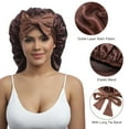 thumbnail image 3 of AWAYTR Long Satin Bonnet for Women - Double Layer Elastic Silk Bonnet Hair Sleeping Cap with Tie Band, 3 of 7