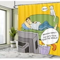 thumbnail image 5 of Ambesonne Vintage Shower Curtain, Man TV Cat Comic Book, 69"Wx75"L, Multicolor, 5 of 5