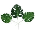 thumbnail image 4 of BRIGHTFUFU 10 Uds. De hojas de plantas tropicales Monstera artificiales de alta simulación, decoración para el hogar, fiesta, oficina, tienda, talla S, 4 of 8