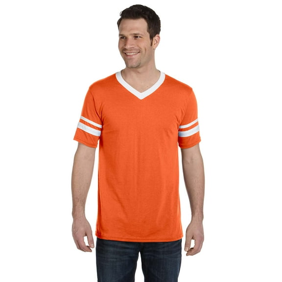 Augusta Adult Striped Sleeve Jersey , 360 , Orange/ White , Small