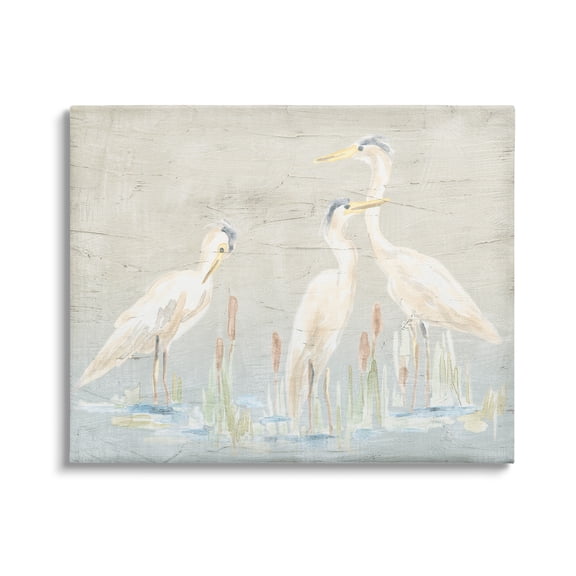 Stupell Industries Rustic Herons Scene Animals & Insects Painting Gallery Wrapped Canvas Art Print Wall Art, 30 x 24