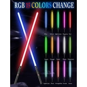JvmuSaber Real Lightup Saber Toys Fx Saber Dueling Force RGB Sword 15 Colors 3 Sound Modes for Adults, Black