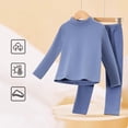 thumbnail image 4 of BLVB Thermal Underwear for Kids Long Johns Leggings and Mock Neck Shirt Boy and Girl Unisex Underwear Winter Base Layer, 4 of 4