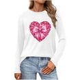 thumbnail image 2 of Wowcloth Woman's Fashion Blouse, Long Sleeve Round Neck with Valentine Print, Casual Wear for Dating and Daily Use, 2 of 5
