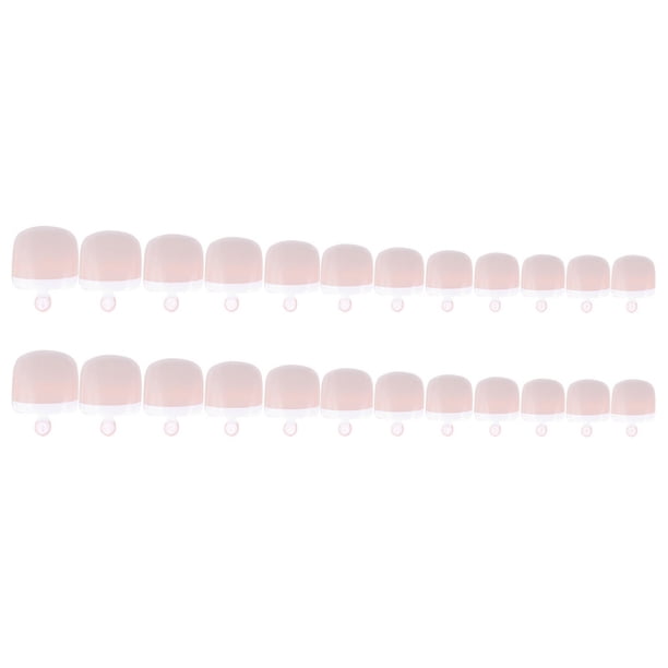 24 Piezas de Uñas Postizas para los Pies, Diseño Elegante, Fáciles de Aplicar y Quitar, Perfectas para Eventos Especiales y Uso Diario, Material ABS Seguro y Reutilizable, Incluye Varios Tamaños para