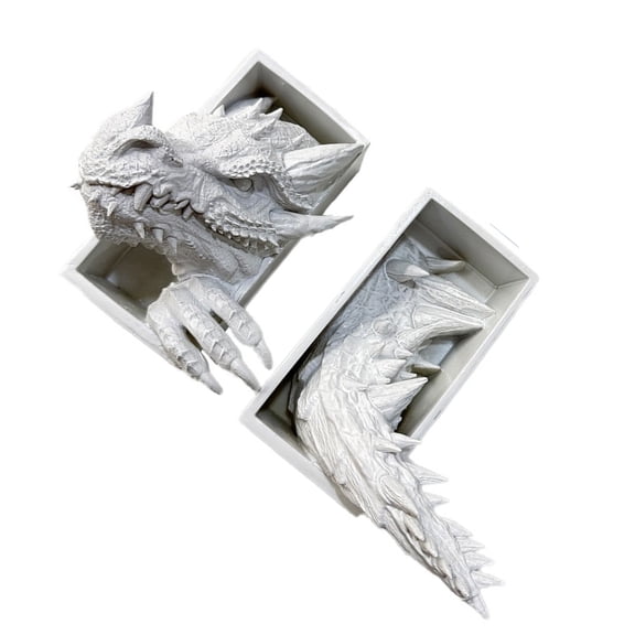 AOOOWER Dragon Bookshelf Decors Decorative Bookends Animal Statues Dragon Book Ends