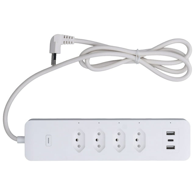 Smart Power Strip for Tuya WiFi Surge Protector with 4 Individually Controlled Outlets 2 USB and 1 Type C Port 10A 250V Brazil Plug