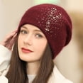 thumbnail image 4 of Sonducket Gorro de invierno para mujer, gorro de Color sólido para clima frío, gorro térmico transpirable, mezcla de ropa informal para la cabeza, Accesorios de disfraces Rojo Sonducket AP013158-02, 4 of 6