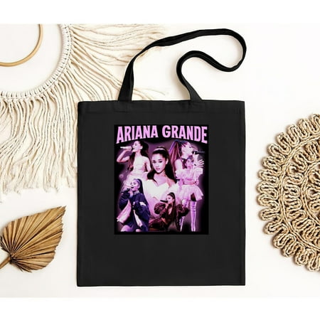 vintage Ariana Grande Bag Ariana Grande Vintage Tour Ariana Grande Merch Short Sleeve Black Vintage Style T Bag  Custom Tote Bag Beautiful-TH11346